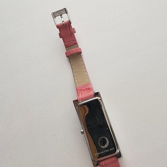 Vintage Watches Pink Rectangle Dial Quartz Watch Modern Art Deco Slim Strap - Picture 8 of 10